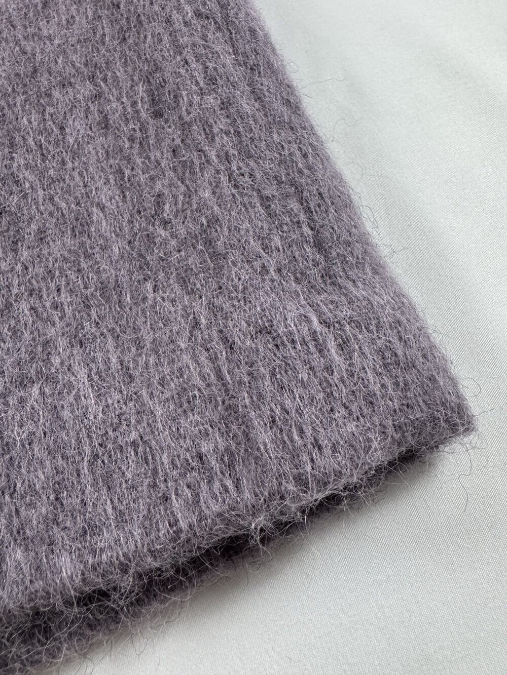 Brushed Alpaca Mohair Wool Pencil Skirt Fuzzy Purple Quiet Luxury Pastel Size 4